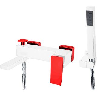 Смеситель для ванны Boheme Q 143-WR.2 белый/красный